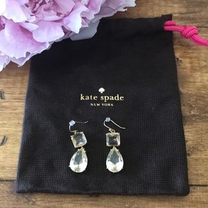 Kate Spade Crystal Drop Earrings in Gold